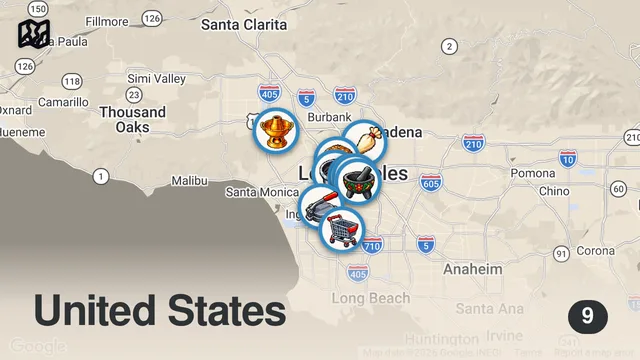 Map of This is everything I ate in four days in LA!🌯🌮🍕#losangeles #losangelescalifornia #lafood