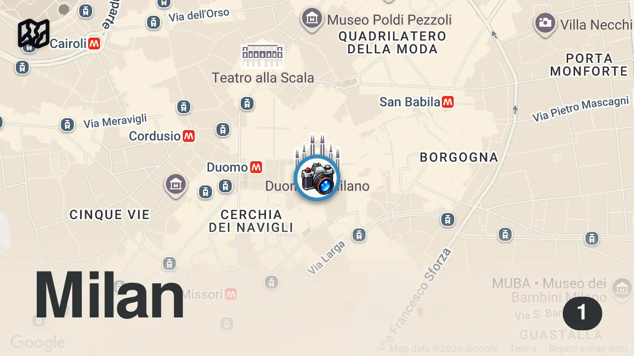 Map of 1 spot from I piatti DA NON PERDERE se vieni a MILANO 🍖🍷