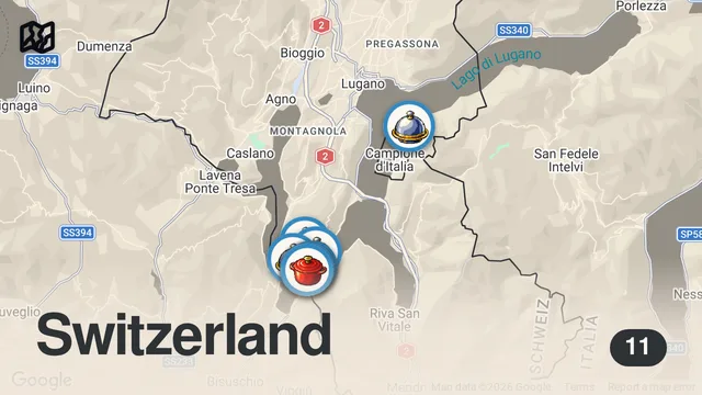 Map of Top 11 Restaurants In Morcote | Best Restaurants In Morcote, Switzerland