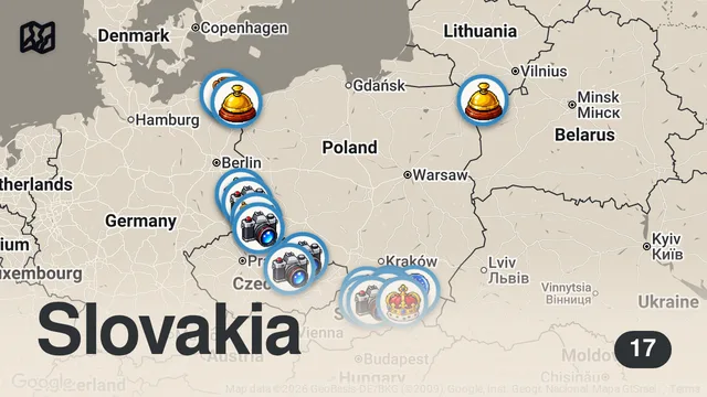 Map of 15 miejsc tuż za polską granicą, o których większość nie ma pojęcia