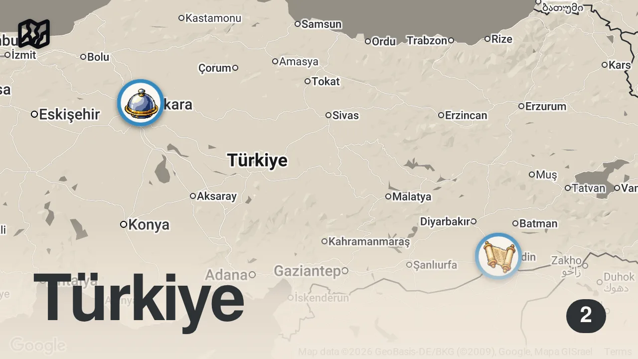 Map of 2 spots from 300₺’ye Mardin lezzetleri😍 #ortaklık #food #kebap