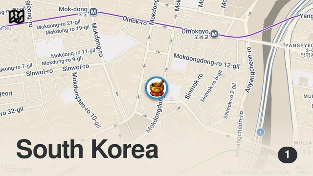 Map of Meditating in Ancient Buddhist Temple in Seoul South Korea