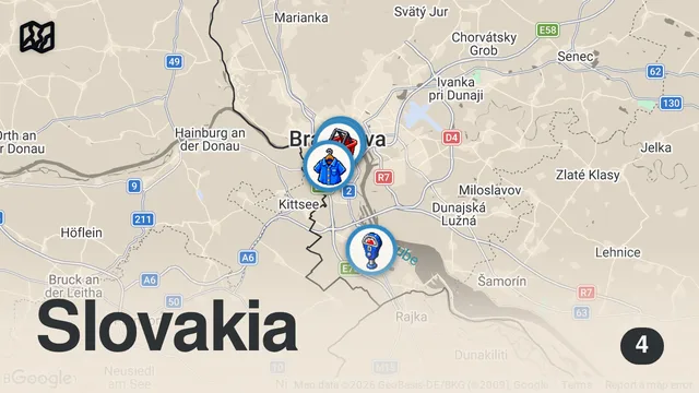 Map of BRATISLAVA Christmas Market - Best Holiday Street Food in Slovakia