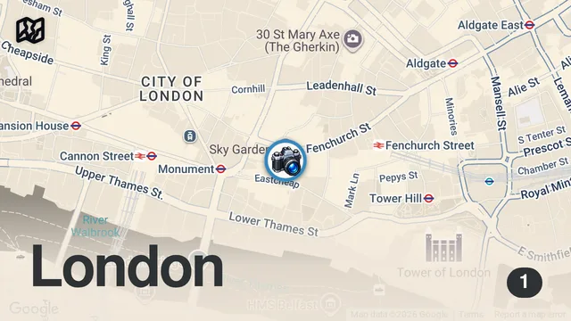 Map of Sky Garden, mejor mirador de Londres. Gratuito!