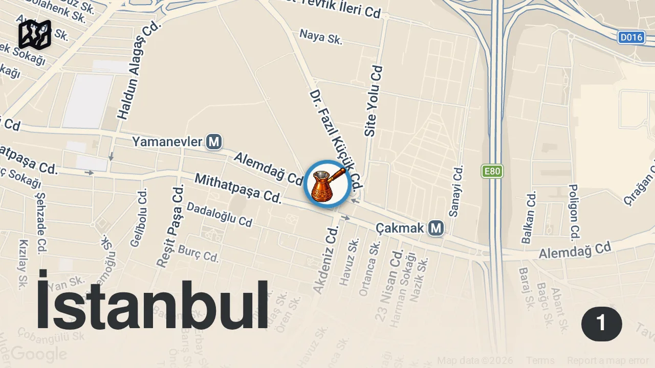 Map of 1 spot from Bu Dönercide Herşey Yarı Fiyatına! Kadim Döner Ümraniye #reklam