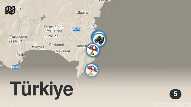 Map of Adrasan’ın Gizli Koyları | Sadece Tekneyle - DJI Mini 5 Pro Drone Görüntüleri