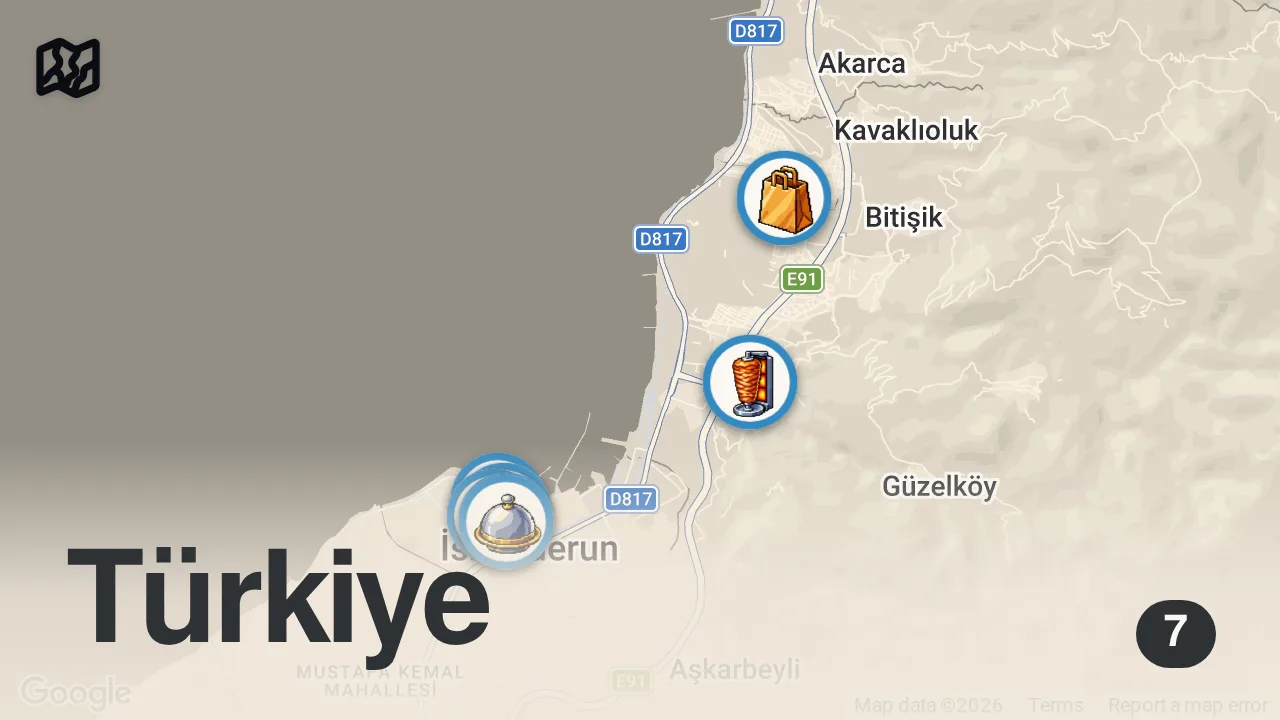 Map of 7 spots from BEN YERİM EŞİM ÖDER SERİSİ!!!