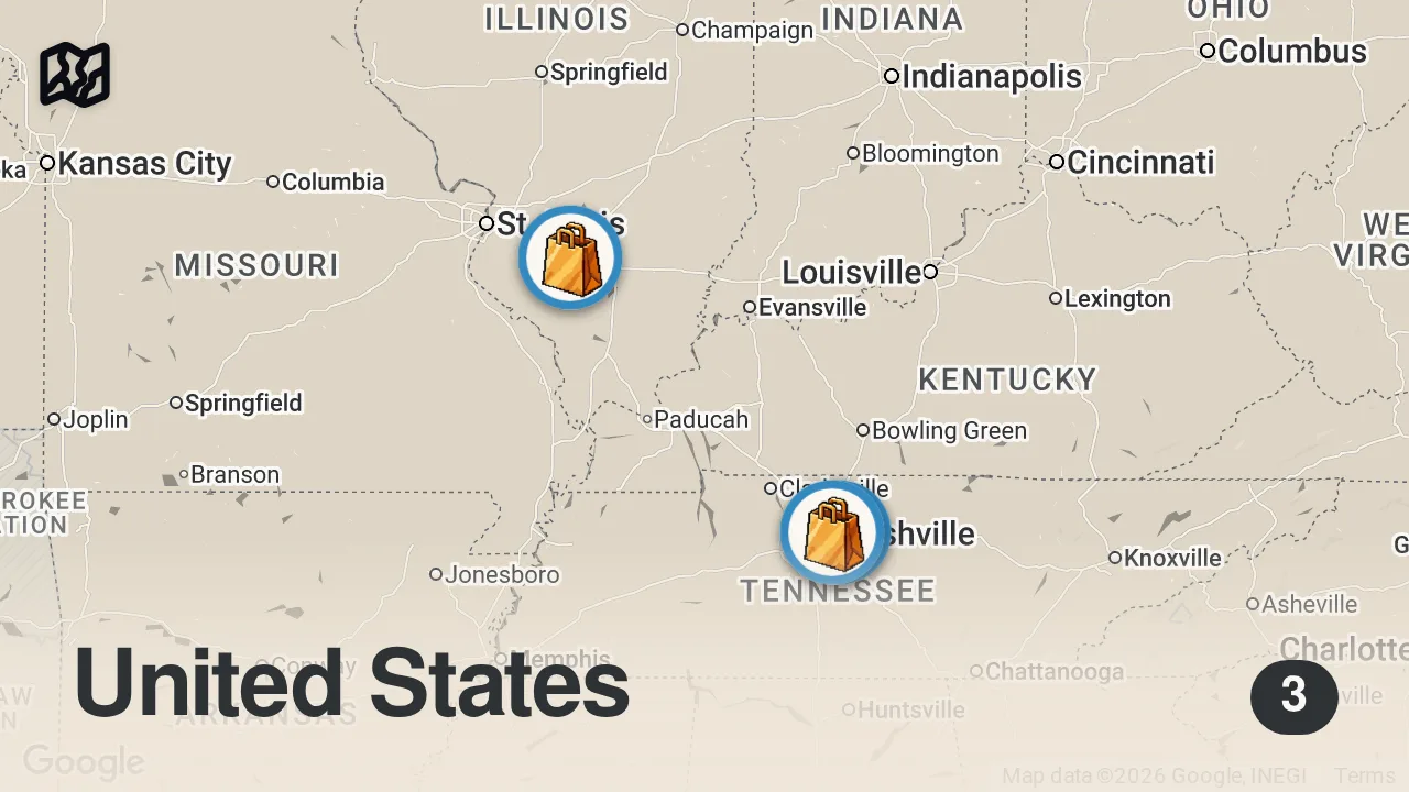 Map of 3 spots from Homeless Cowboy Gets a Makeover... (Emotional)