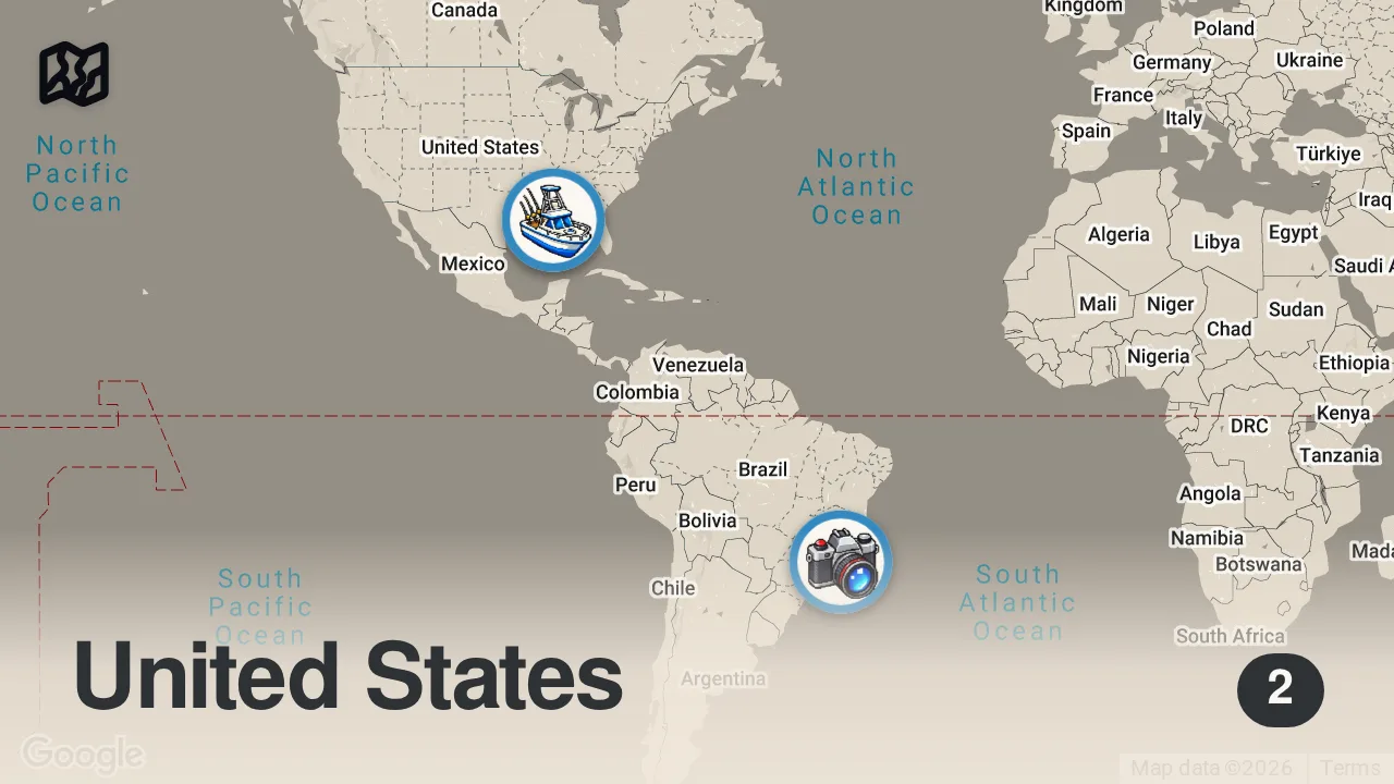 Map of 2 spots from 10 BEST CARNIVAL PARTIES in the WORLD