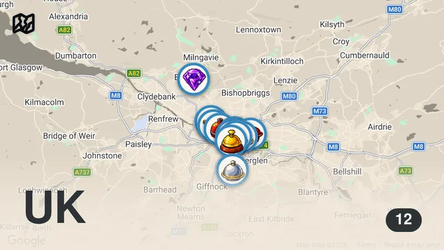 Map of GLASGOW'S BEST FOOD AND DRINK GUIDE