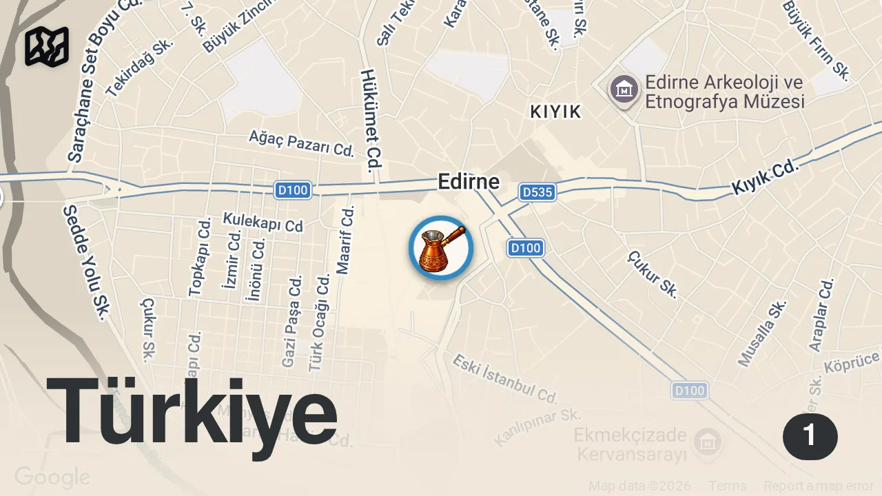 Map of 1 spot from 190 GRAM 450 TL #shorts #ciğer #streetfood