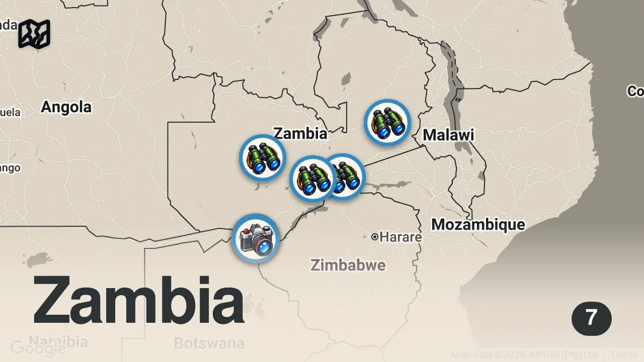 Map of 7 spots from Getting Arrested, Bribing Zambian Police & Causing A Fight In The Craziest Market - Lusaka, Zambia