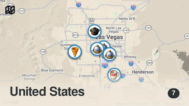 Map of Trying Viral TikTok Foods in Las Vegas Nevada