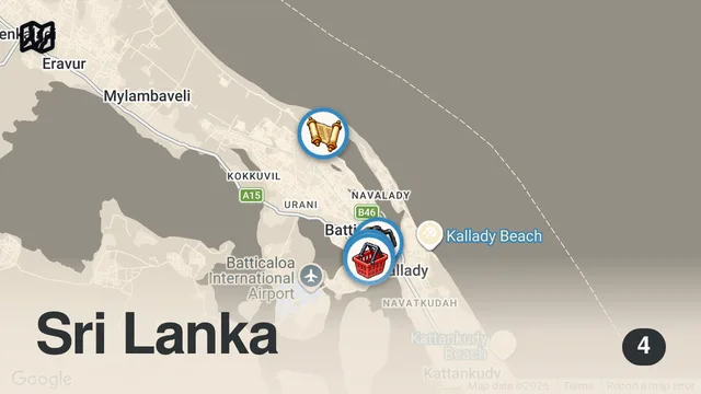 Map of The Unseen Side Of Sri Lanka - Here Is What You Miss From Batticaloa (Eastern Province) 🇱🇰