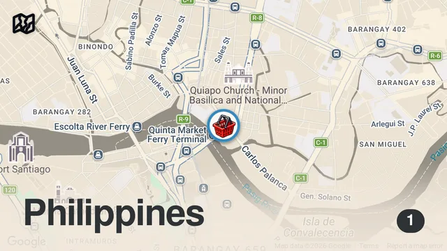 Map of 11 MUST EAT Filipino Street Foods in Quiapo Market, Manila 🇵🇭 KWEK KWEK + LUMPIA + SOTANGHON