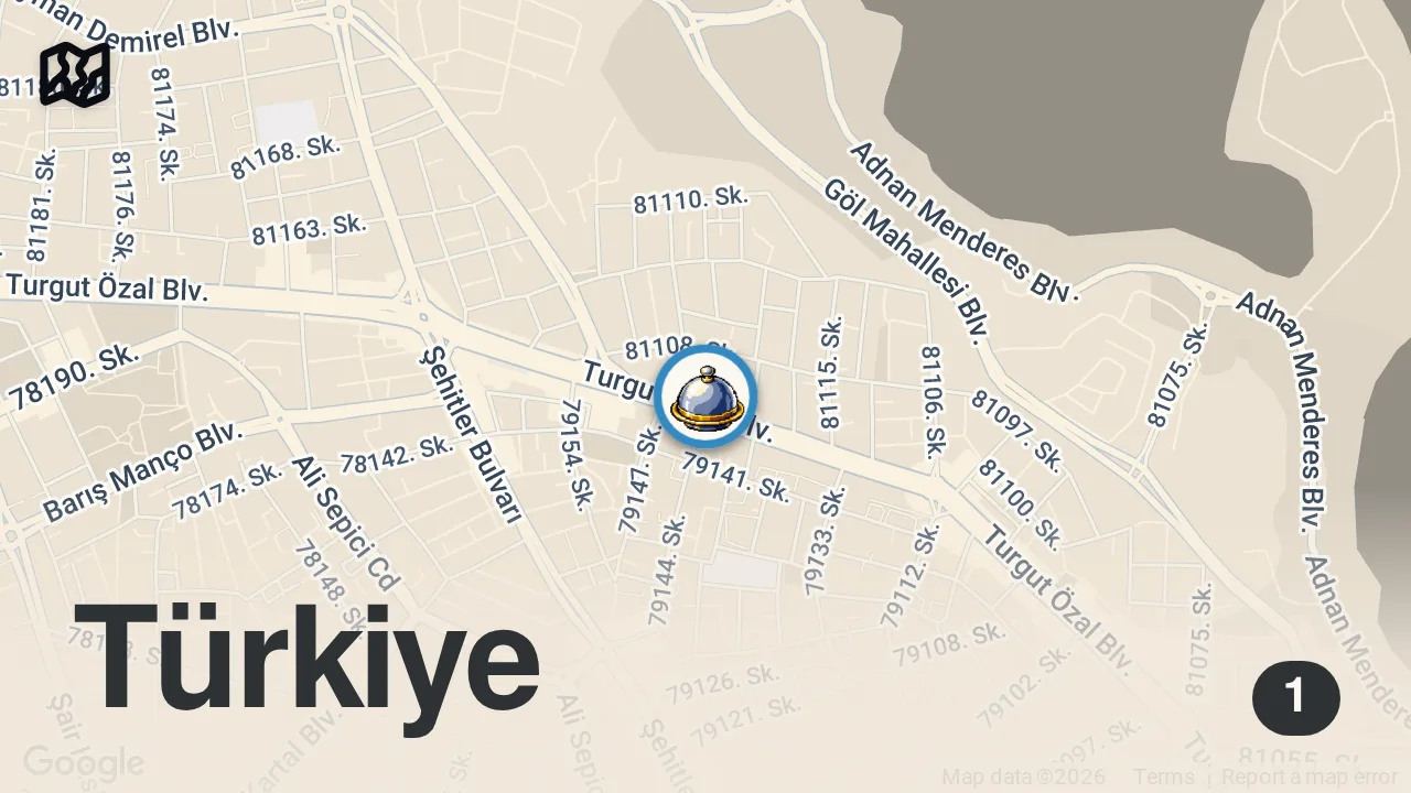 Map of 1 spot from Adana mı İtalya mı? Söğüş Dürüm ve Sandviçi Aynı Tezgahta!