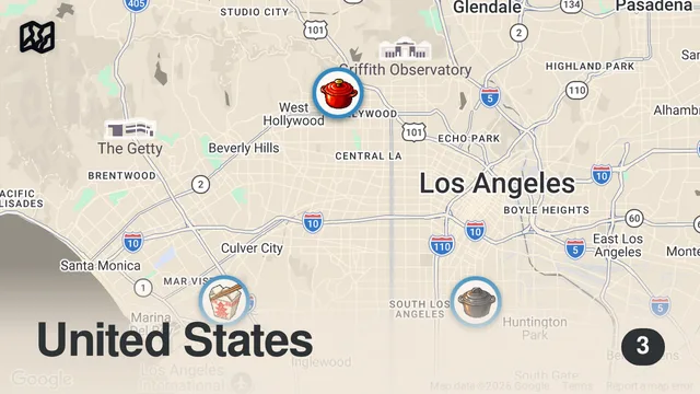 Map of Eating at SKETCHY Restaurants For 24 Hours in Los Angeles... Again