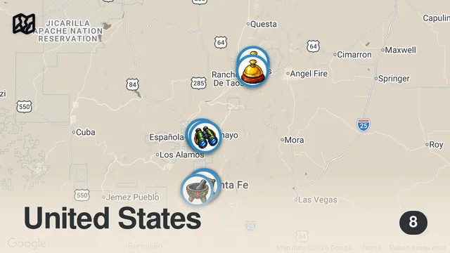 Map of New Mexico Motorcycle Road Trip | Santa Fe to Taos Pueblo