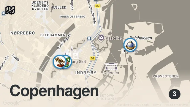 Map of SMØRREBRØD face-off in COPENHAGEN | Aamanns 1921 & Selma