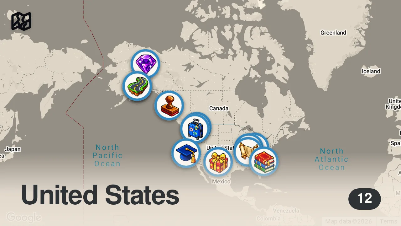 Map of 12 spots from Aliens, UFOs, and the Traces of the Unexplained 👽🛸 | Travel Channel