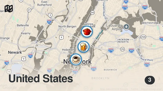 Map of I Only Ate Celebrity Restaurants For 24 Hours... in NEW YORK