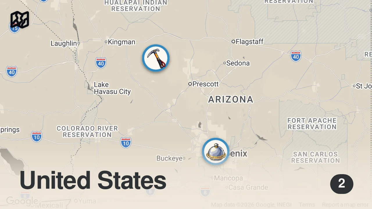 Map of 2 spots from How a Peruvian Rotisserie Chicken Spot Perfected Its Crispy Skin – The Experts