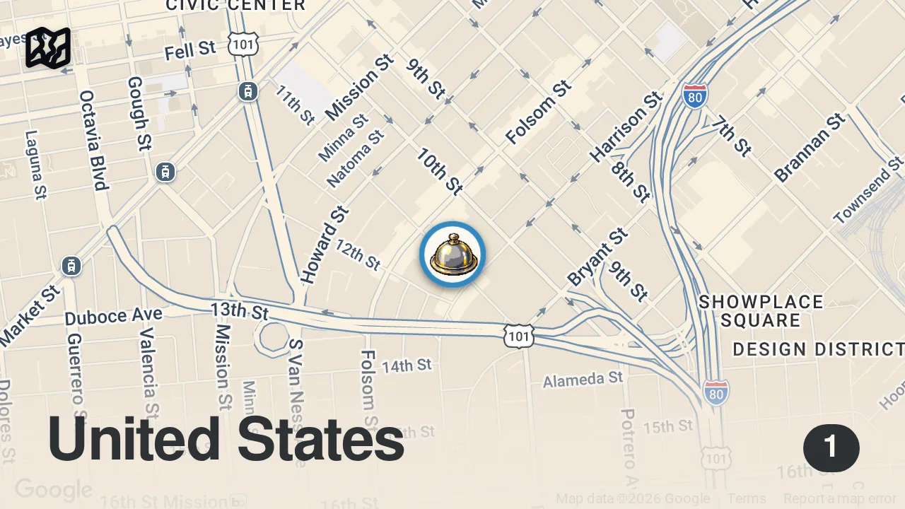 Map of 1 spot from How a Master Chef Runs the Only Two Michelin-Starred Mexican Restaurant in America — Mise En Place