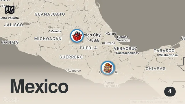 Map of Top 20 BEST & STRANGEST Mexican STREET FOODS in Oaxaca Mexico