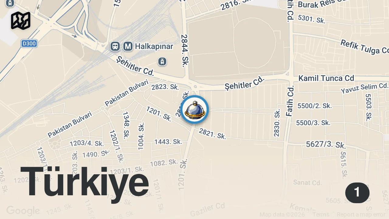 Map of 1 spot from ANNEM YAPAR ANNEM SATAR | KFT KÖFTECİ İZMİR