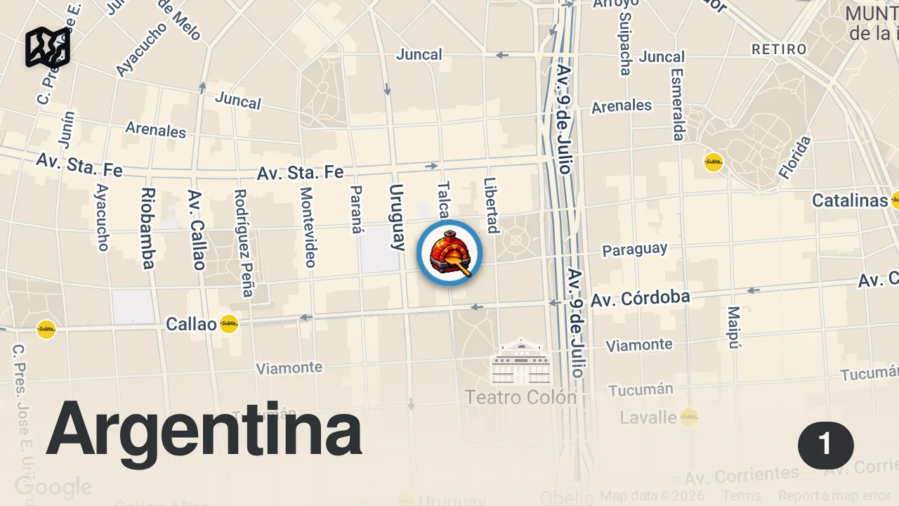 Map of 1 spot from Buenos Aires’in 92 yıllık pizzacısı 🍕🇦🇷 #ayaküstülezzetler #short #shorts