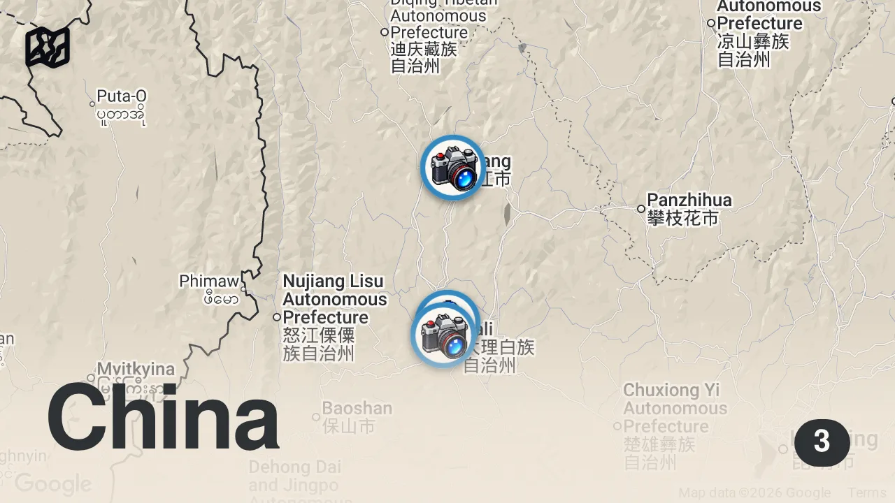 Map of 3 spots from Feasts and Falconry in China | Anthony Bourdain: No Reservations | Travel Channel