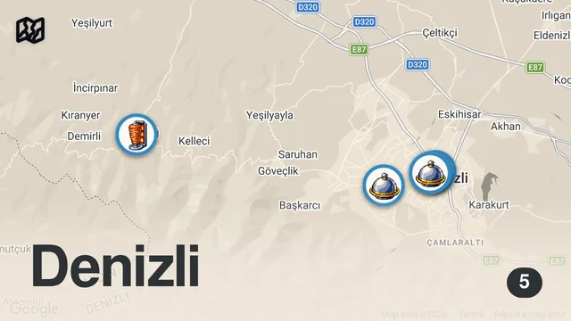 Map of DENİZLİ’DE NE YENİR?