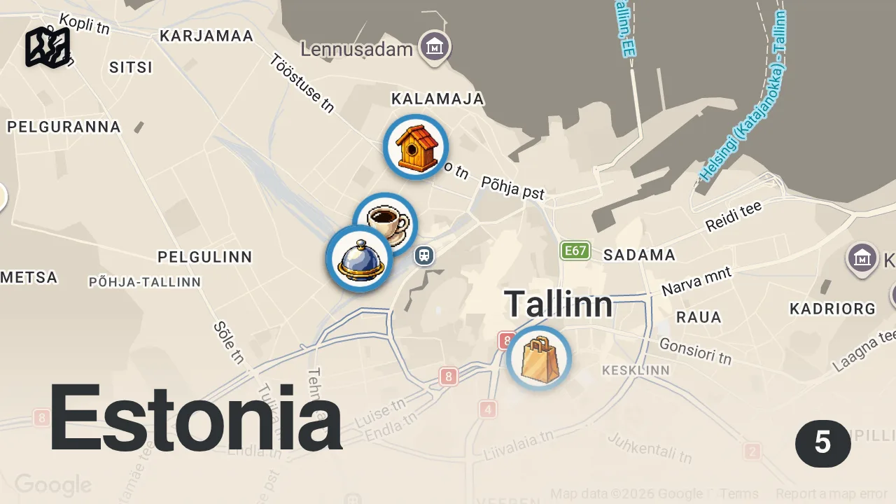 Map of 5 spots from Crazy ABANDONED Factory In TALLINN, ESTONIA