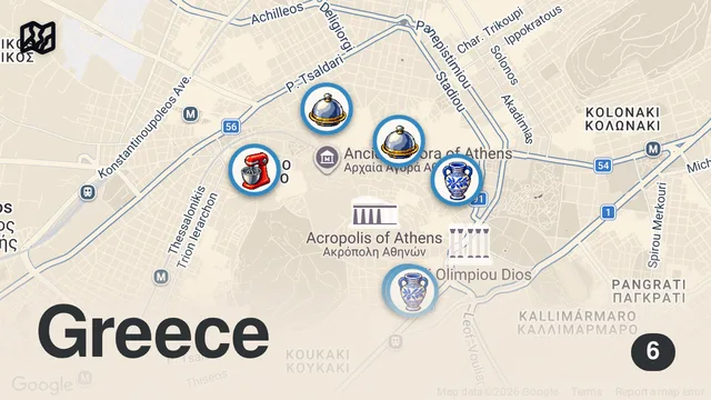 Map of GREEK FOOD in ATHENS – Best SOUVLAKI, Local Food & Moussaka!