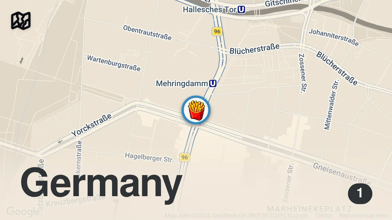 Map of 1 spot from Der KULTIMBISS in BERLIN | Über die Grenzen Berlins hinaus bekannt 😳
