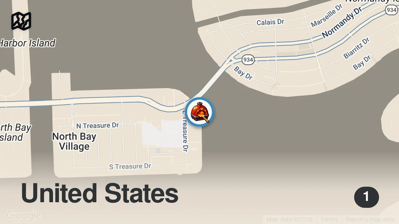 Map of 1 spot from Barstool Pizza Review - Petralunga (North Bay Village, FL)