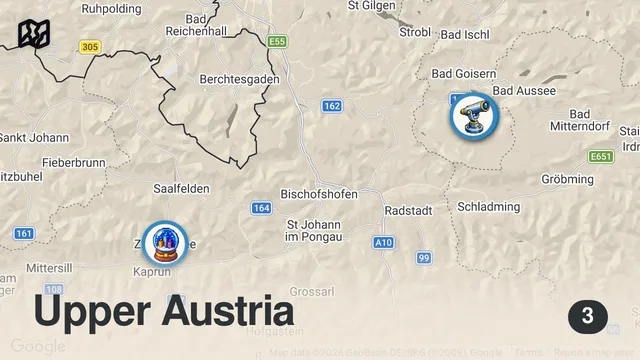 Map of Top 10 Best Places to Visit in Austria - Travel Video
