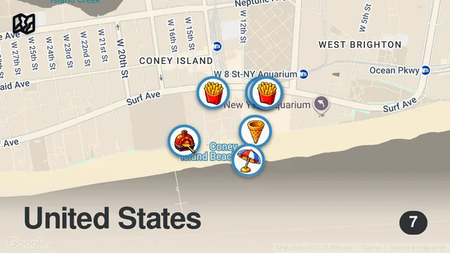 Map of Ultimate Coney Island Food Challenge: Trying All Of The Luna Park Treats