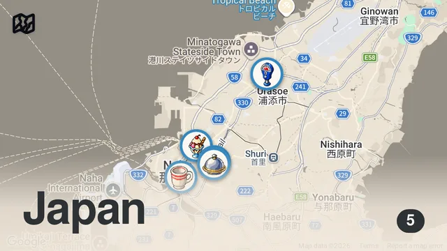 Map of Food Tour in Okinawa!! DELICIOUS + BIZARRE FOODS Only on This Island!!
