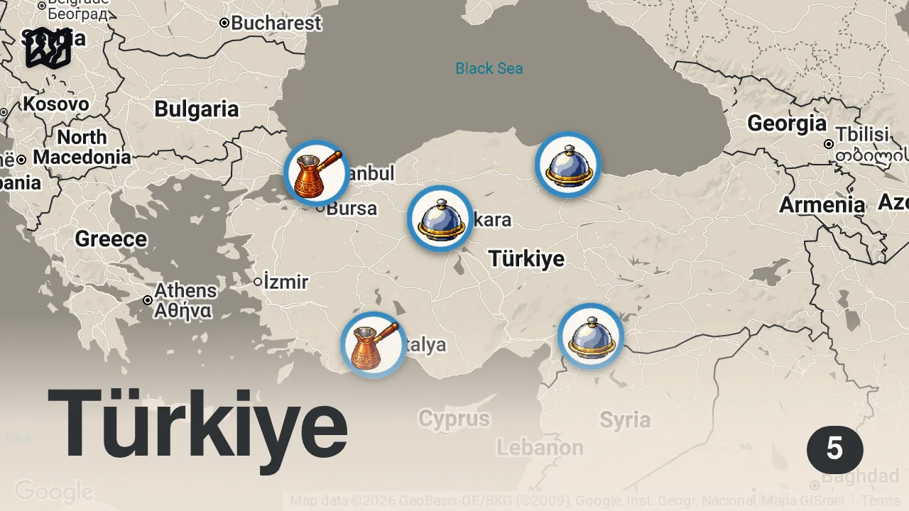 Map of 5 spots from EN SEVDİĞİMİZ DÖNERCİLER - TOP 5️⃣ - Ayaküstü Lezzetler