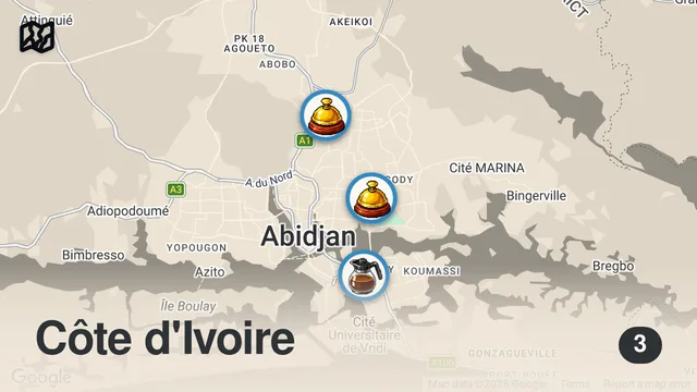 Map of Unseen African Food - 2 DAY AFRICAN CATFISH!! Seafood + Attiéké in Côte d’Ivoire!! 🇨🇮