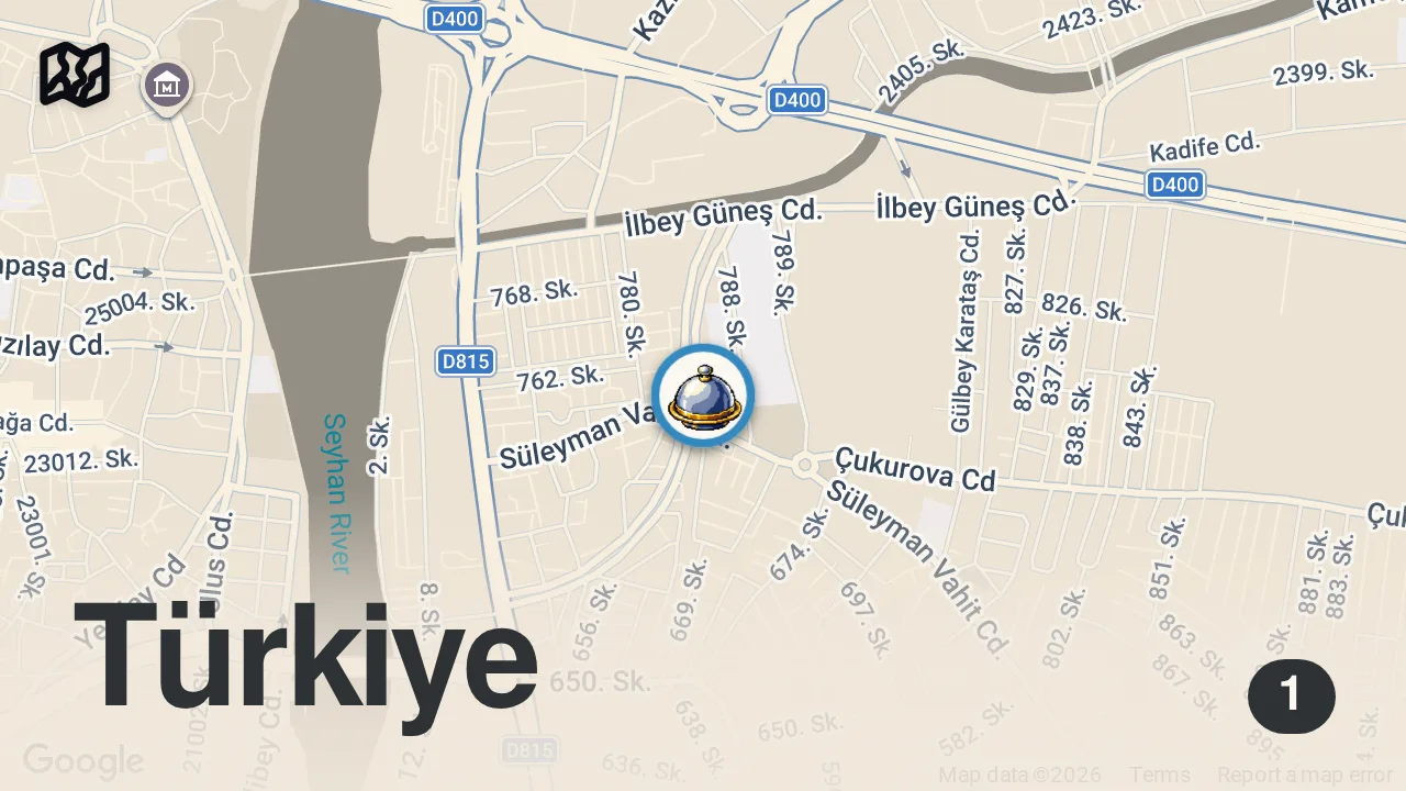 Map of 1 spot from 500 TL #shorts #adana #kebap
