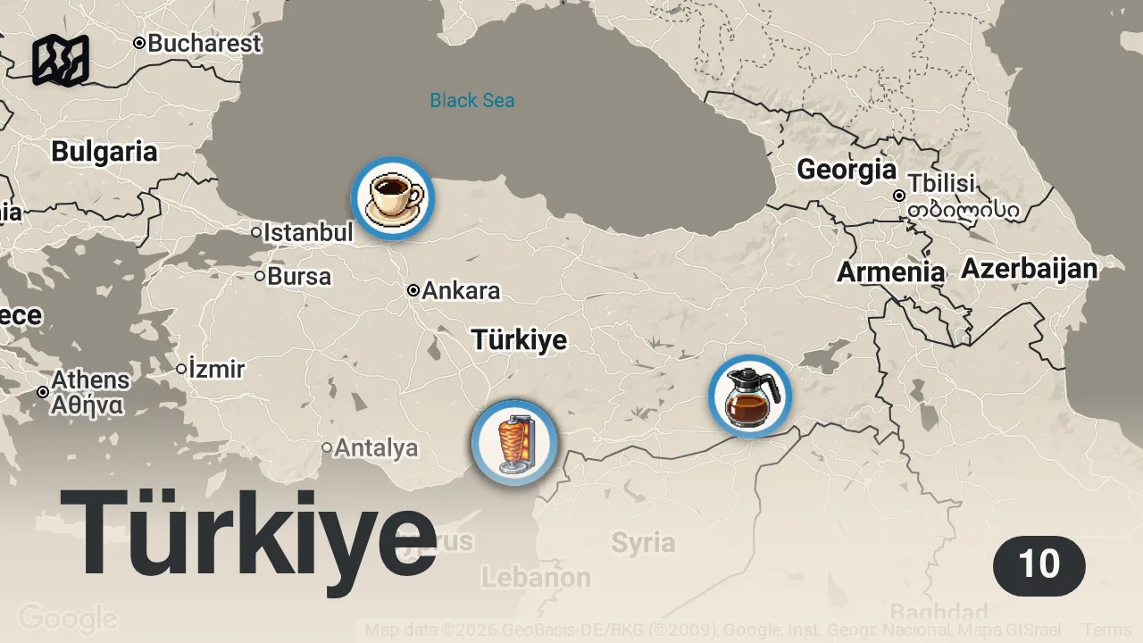 Map of 10 spots from ADANA SANAYİ LEZZETLERİ!!!