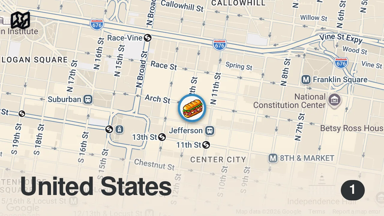Map of 1 spot from Insane Philly BBQ X Beer pop up!