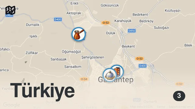 Map of Antep'te Deneyeceğiniz En Acı Ve Baharatlı Yemek!