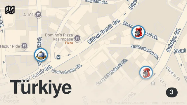 Map of Kasımpaşa'da Lezzet Turu | 24 Saat Açık Esnaf, Küt Böreği mi Kürt Böreği mi?