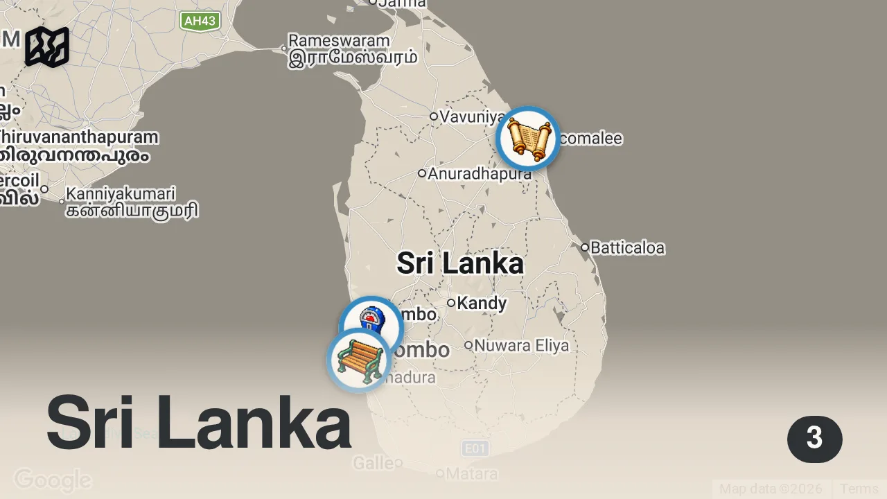 Map of 3 spots from Changing Lives, One Family At A Time In Sri Lanka 🇱🇰 Final Results Of $1000 Ramp & Special Toilet