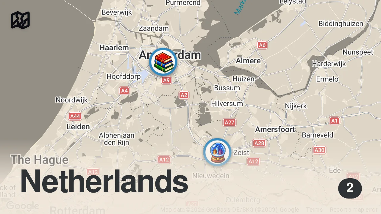 Map of 2 spots from 7 Things NOT To Do in the Netherlands! | Easy Dutch Special 3