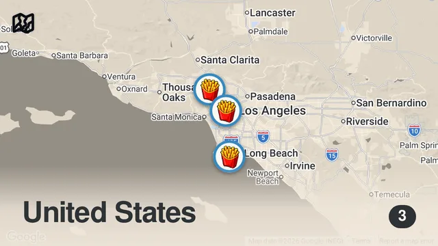 Map of Eating At Fast Food Restaurants I've Never Heard Of... (Los Angeles)
