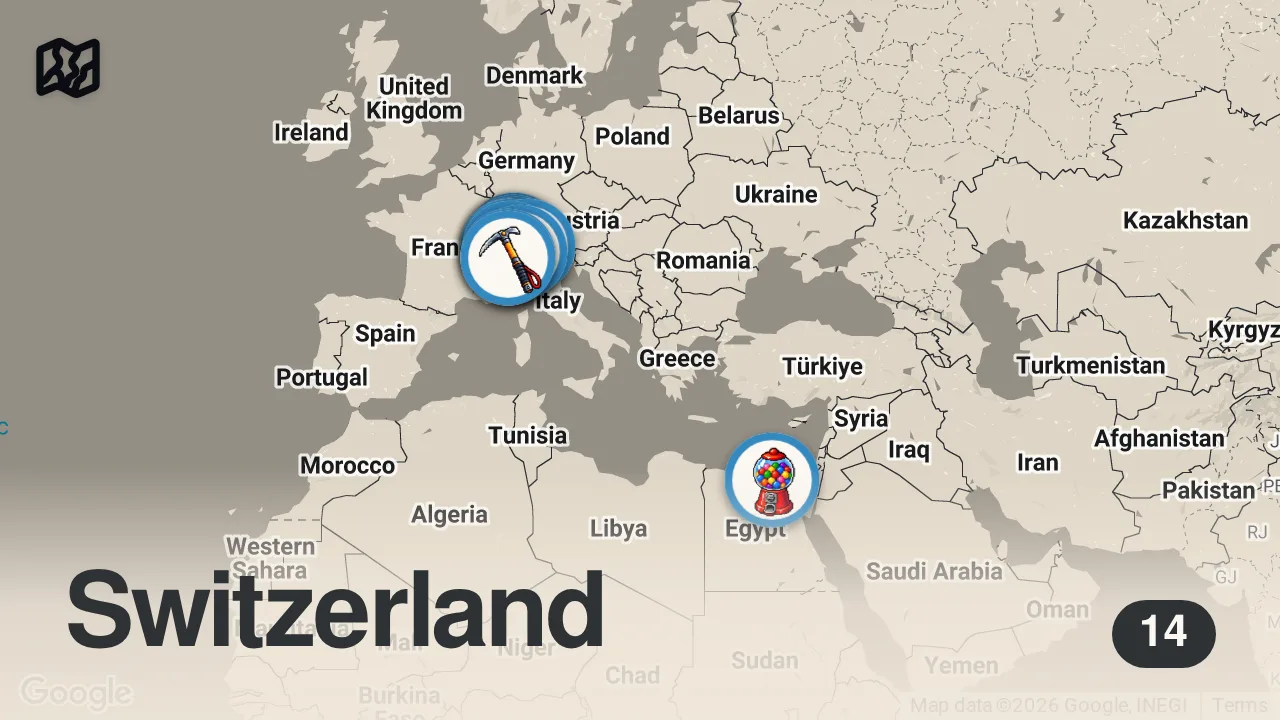 Map of 14 spots from 10 Tourist Mistakes to Avoid in Switzerland 🇨🇭 | A Local's Insider Guide!